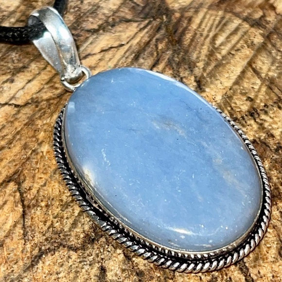 Blue Anhydrite Pendant 2 1/4” - Picture 5 of 9